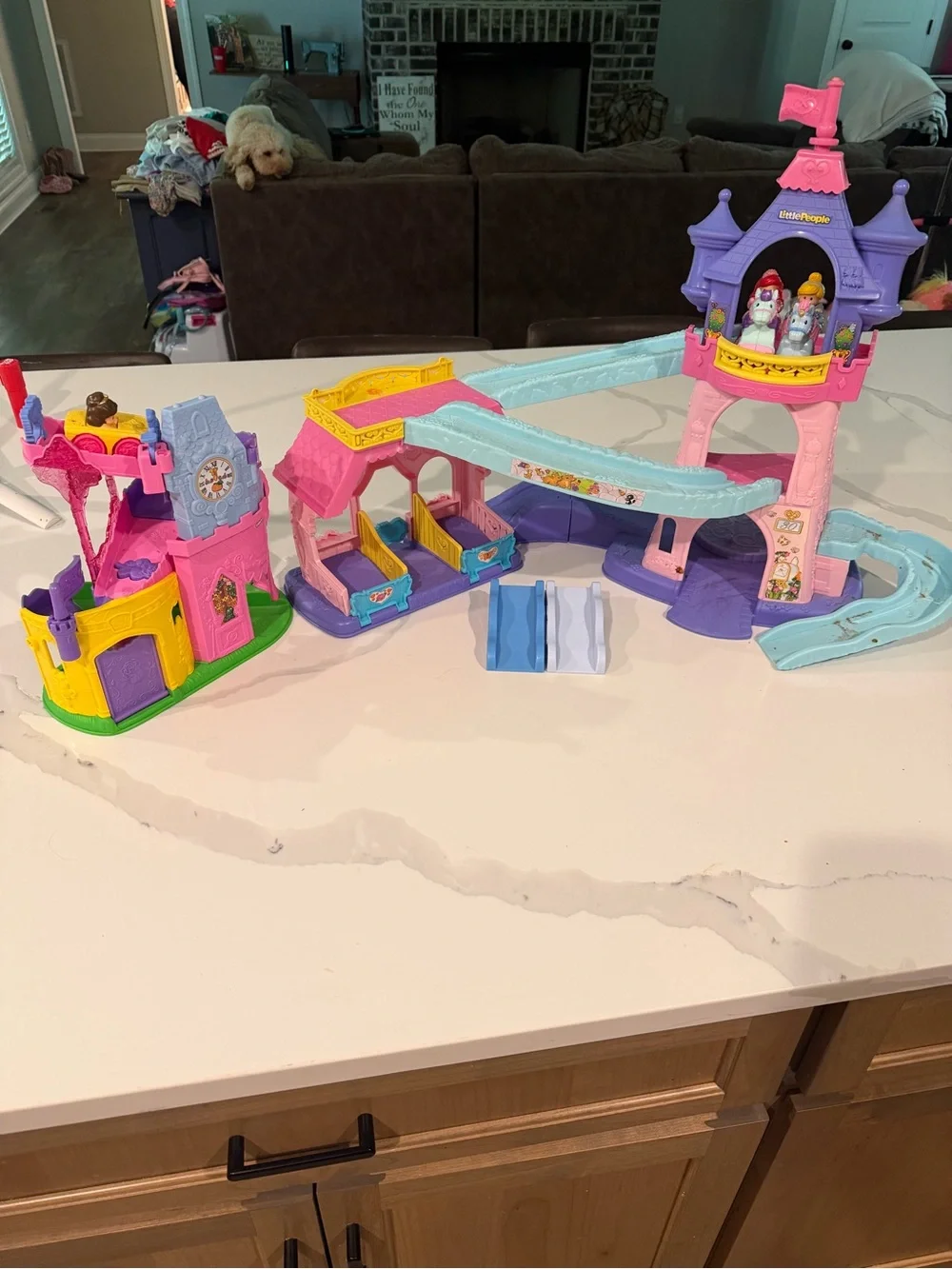 Little People Fisher-Price Pink Purple and Light Blue Princess Castle Playset